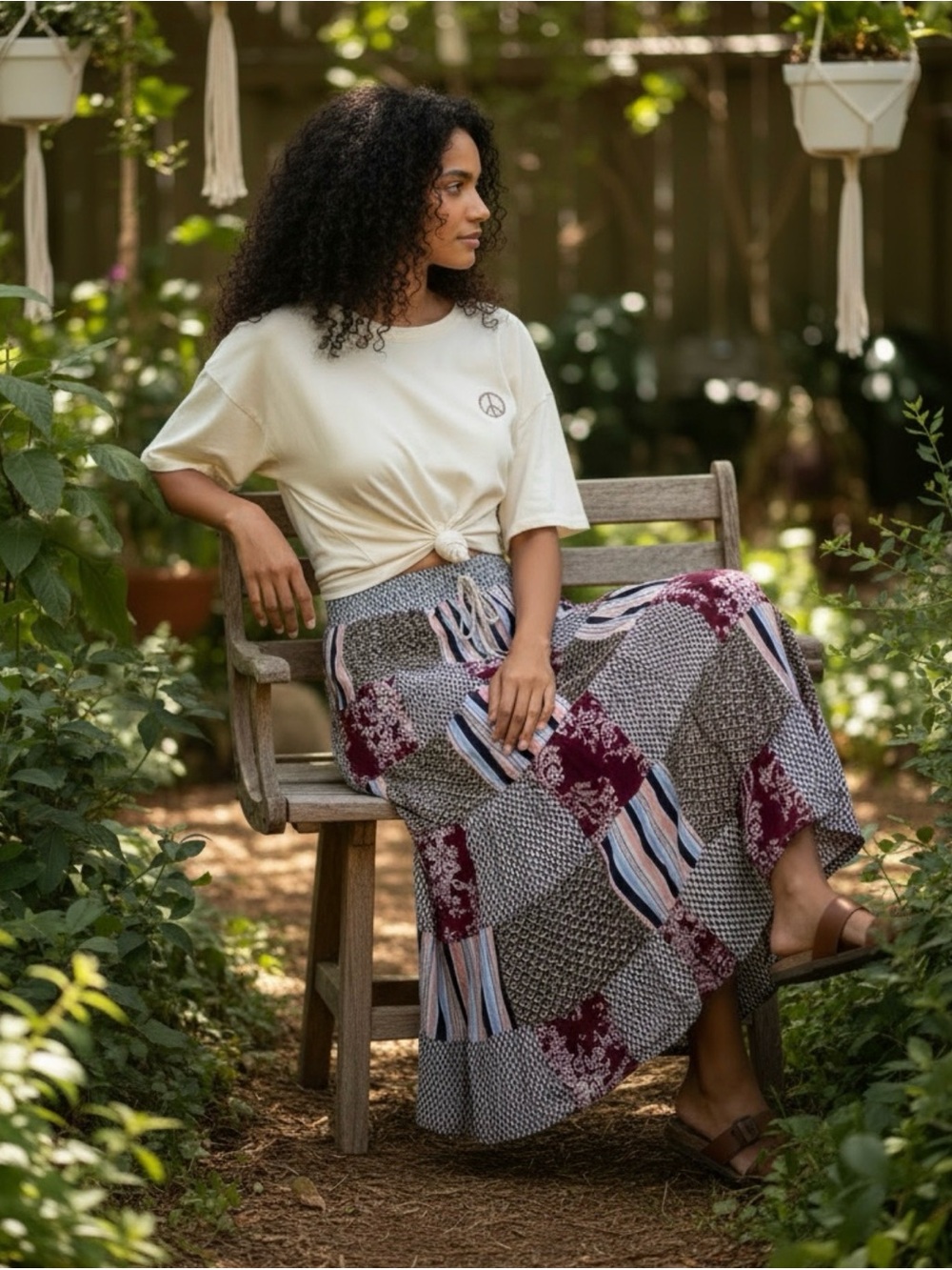 Boho Patchwork Maxi Skirt
